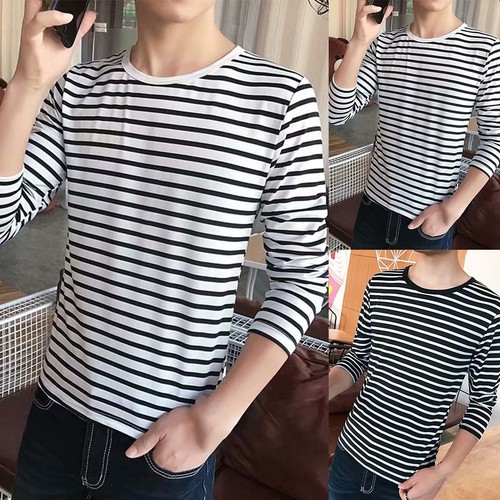 Top nero, da donna, casual, motivo a righe, girocollo, a maniche corte, colore blocco, maglietta da donna, oversized, cachi, S