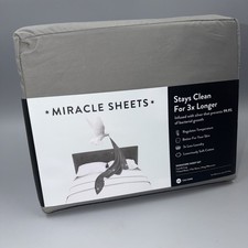 Miracle Made Luxe Cooling Silver Infused Sheet Set, Stone,Percale -Cali King