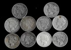 TEN (10) Peace Dollars (1922-26) 90% Silver Lower Grade Cull LOT A35