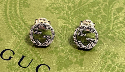Gucci Interlocking G Arabesque Ohrstecker Sterling Silber 925 gepunzt