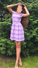 Manoush Multicolor Pink Midi Dress size 8 S Like A Farm Rio