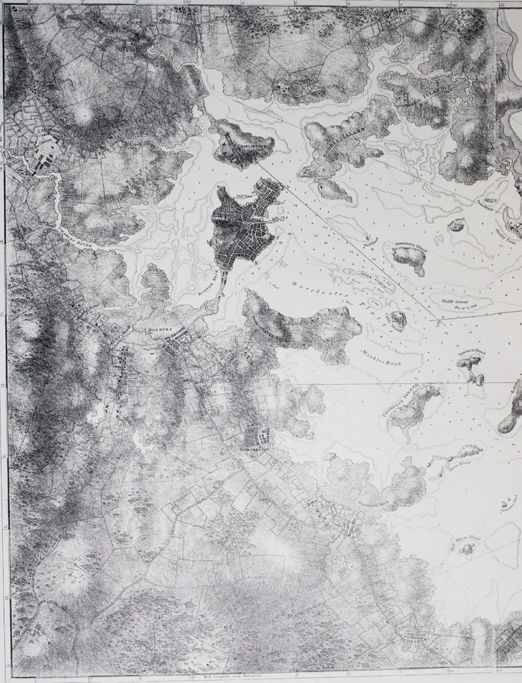 BOSTON HARBOUR MASSACHUSETTS MAP 1775 BY THE U.S. DEPARTMENT OF THE NAVY (1972) - Image 2 of 4