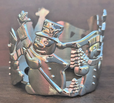 Gorham Silver Plate Snowman Candle Holder Christmas