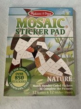 Mellissa  Doug Mosaic Paint By Sticker Book - Nature-New Sealed Stickers