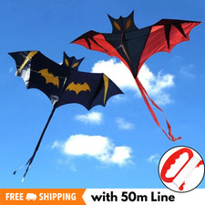 160cm 3D Bat Kite Large Outdoor Flying Kite with 50m Line Beach Park Fun UK