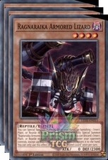 X3 Playset 1st Ed Ragnaraika Armored Lizard LEDE-EN015 Yugioh