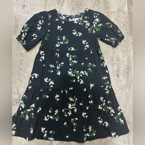 Old Navy Floral Black Girl's Dress, Size S (6-7) - Picture 2 of 5