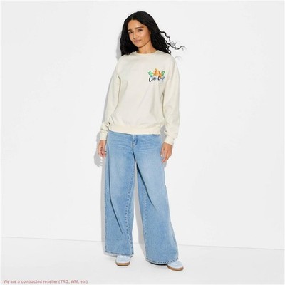Women's Cin Cin Graphic Pullover Sweatshirt - White XXS *SEE DEAL!!!*