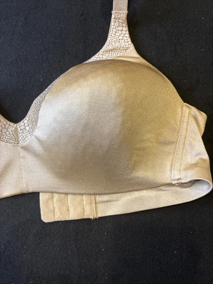 Sujetador Warner's 36D espalda a elevación suave sujetador sin cables 01275 beige ligeramente acolchado Foto 3 de 4