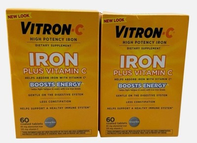   Vitron C Iron Supplement with Vitamin C 60 Tablets- 2 pack!  Exp. 01/2027   