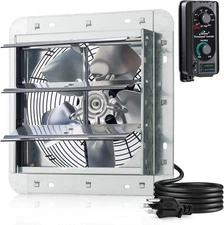 10" Wall Mounted Shutter Exhaust Fan Automatic Variable Speed Thermostat 820 CFM