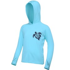 Boys Rash Guard Hoodie UPF 50 UV Protection Long Sleeve Fishing Shirt