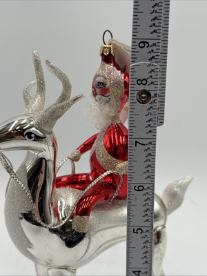 Christopher Radko くるみ割り人形 クッション ニードルポイント Christopher Radko 'Sterling Rider' Glass Ornament Original Tag