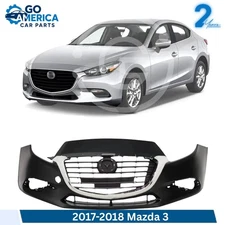 Front Bumper Cover Fascia & Grille Assembly Kit For 2017-2018 Mazda 3