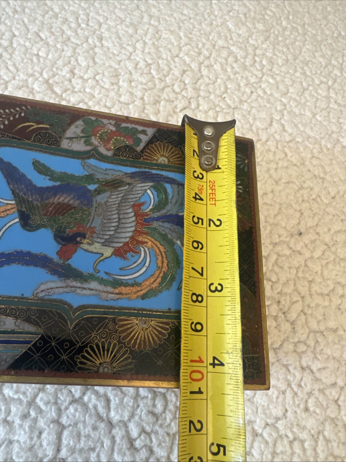 Japanese Inaba Cloisonne Trinket Box Meiji Period Japan