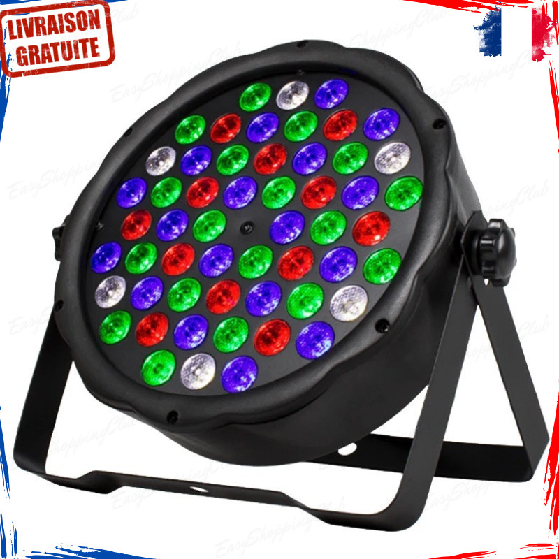 Lumière stroboscopique LED 54x3W avec mixage de couleurs RGBW fluide