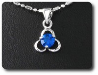 Mineralien Und Steine PréCieuses. AnhäNger Blauer Saphir 4 MM Vergoldet Weiß 18
