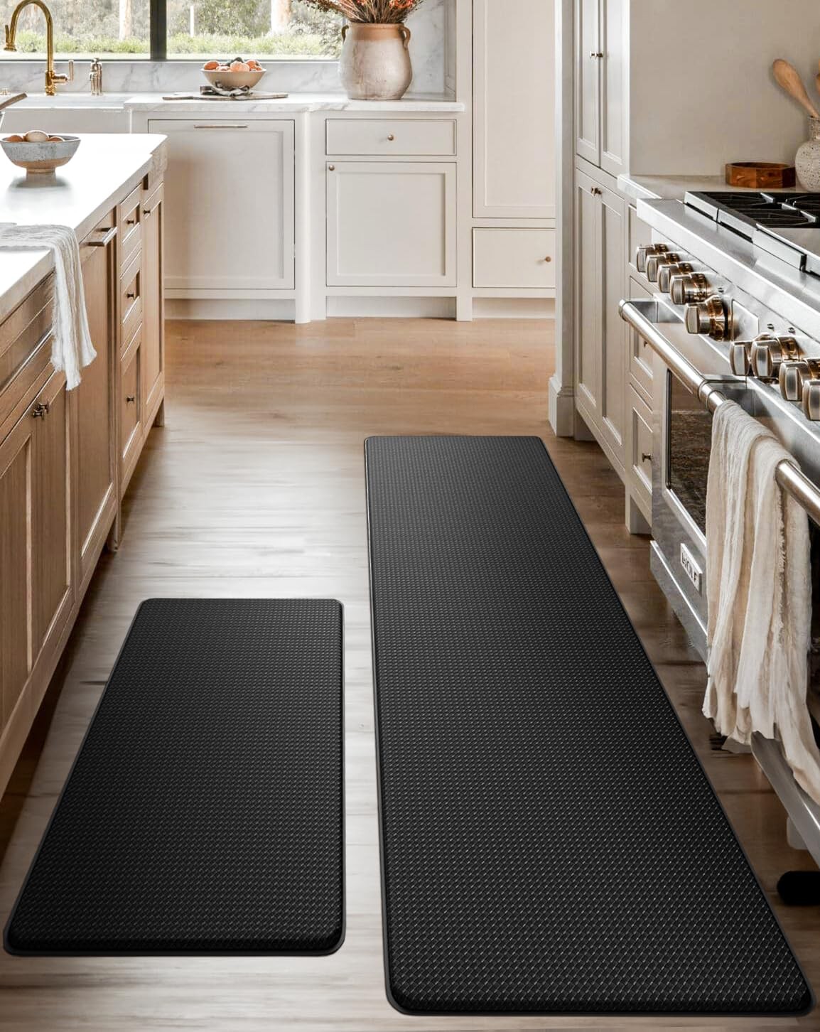 Anti-Fatigue Kitchen Mat Set with Memory Foam Cushion for Standing Comfort