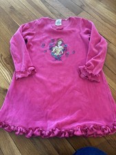 The Disney Store Belle Beauty And Beast Pink Embroidered Ruffle Dress Girls Sz 6