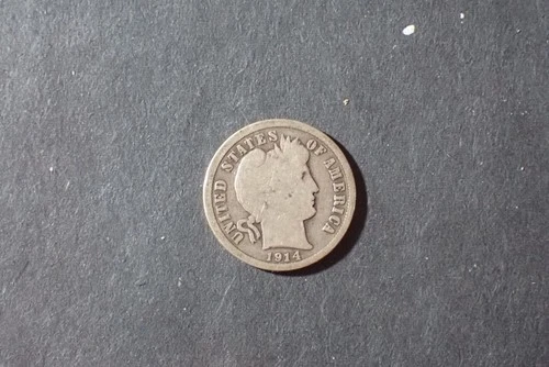 A Lot of one  silver Barber dimes dated  1914D Good Cond set RGR 541