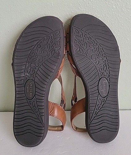 Earth Origins Women's Nellie Slingback Brown Leather Sandals Size 7.5 W Casual - Picture 5 of 8