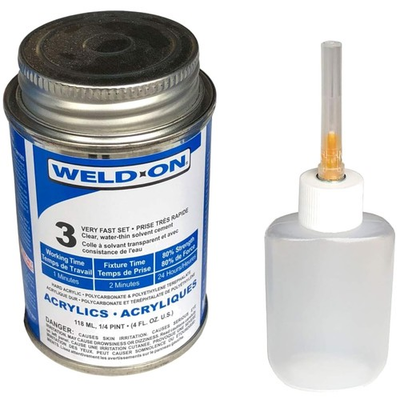 #ad IPS 3 Acrylic Plastic Cement Fast Setting Clear 4 oz with Needle Applicator $37.99