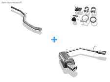 Fox Duplex Raceanlage mit Soundrohr Peugeot 206 S16 FLH Cabrio 99kW rechteckig