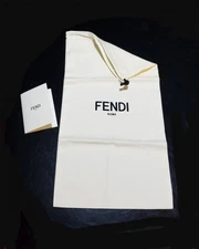 FENDI Roma Drawstring Dust Bag 17"× 9 1/4” Ivory/Light Cream Storage Bag New