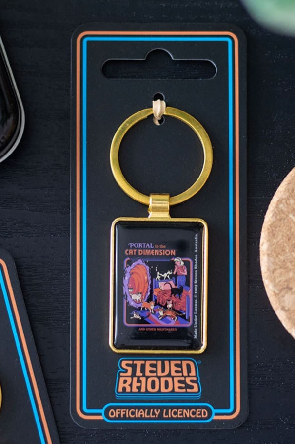The Cat Dimension Keyring by Steven Rhodes - Brand New
