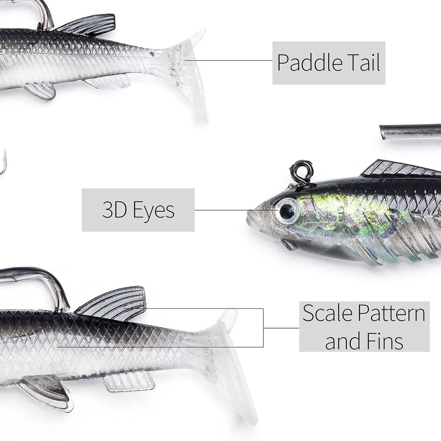 Mega 60-Piece Bass Lures Kit with Soft Swimbaits - Image 6