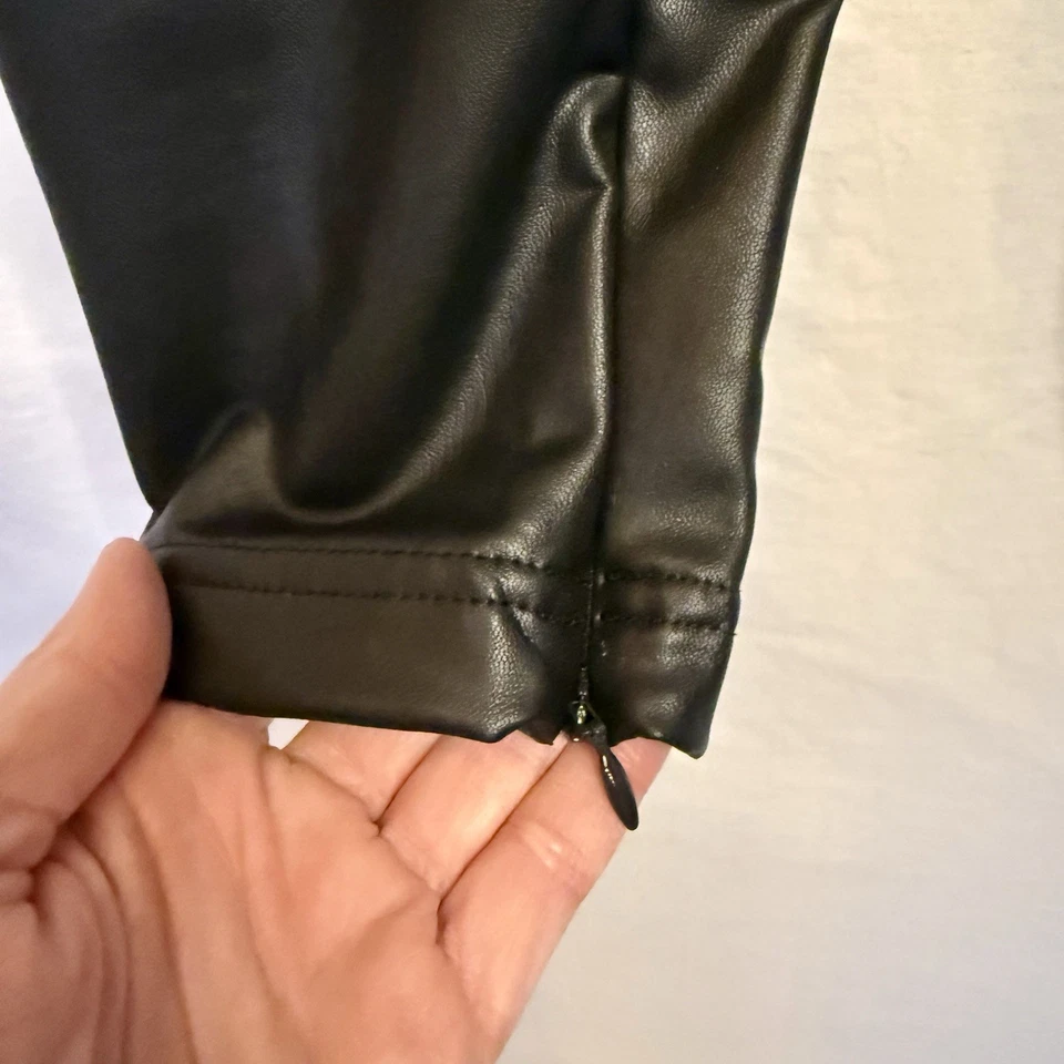 A New Day Pants Women's Size XL Black Faux Leather Elastic Waist - Image 4 of 4