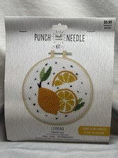NEEDLE CREATIONS PUNCH NEEDLE KIT LEMONS NIB 2021