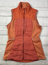 Lululemon Down For It All Vest Womens Size 6 Orange Goose Down Full Zip Running