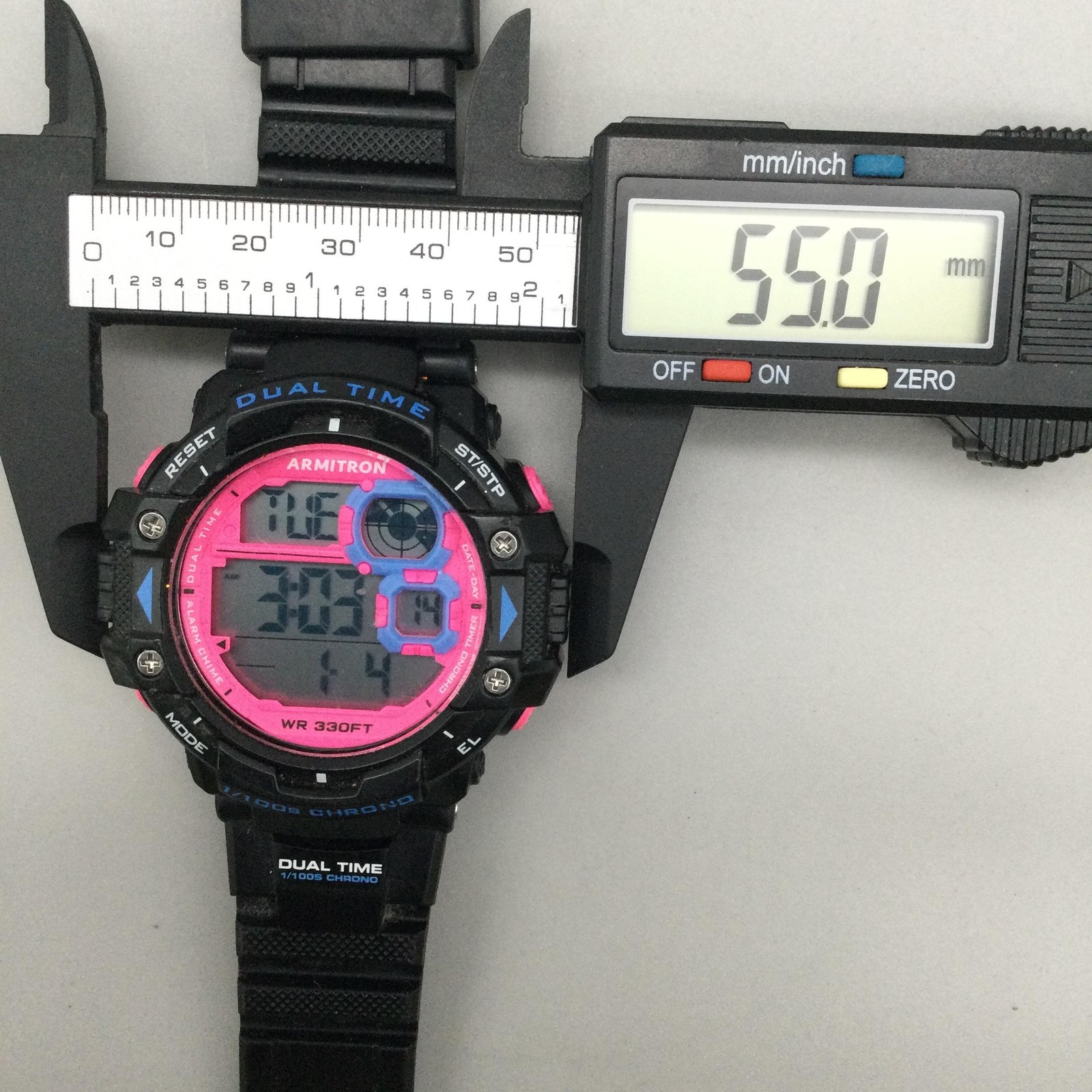 Armitron ProSport Digital Watch Mens 55mm Dual Time Chronograph New Battery