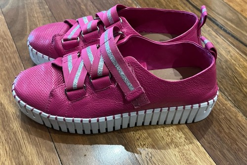 Django And Juliette- Size 38- Fuchsia/pink Leather Colour With Hook And Loop - Picture 2 of 5
