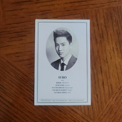Exo XOXO Growl Album Official Suho Photocard Korean School ID Card