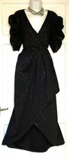 QUIZ BLACK GOTHIC SILVER GLITTERS MIDI OCCASION PARTY DRESS SIZE 18 new with tag