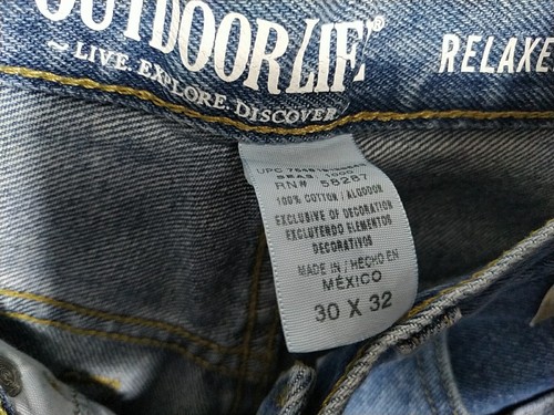 Outdoor Life Jeans Herren 30x32 Blau Relaxed Fit Leicht Tapered Leg Vintage Neu mit Etikett - Bild 4 von 14