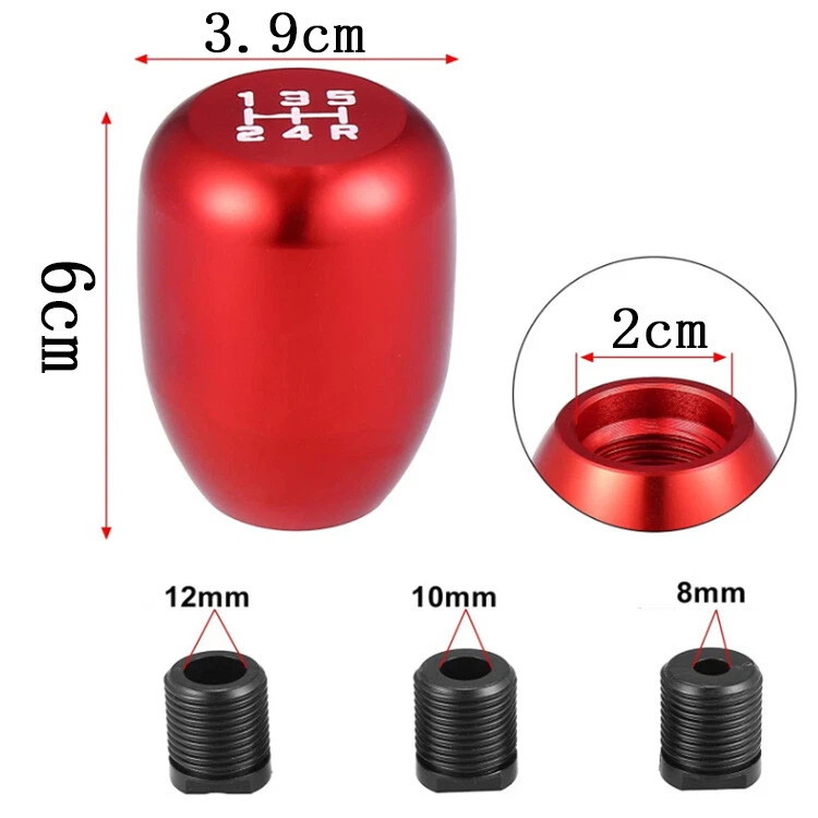 Negro Pomo Palanca Cambio De Marchas Accesorio Perilla 5 velocidad Manual Rojo Foto 2 de 3