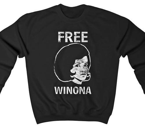 FREE WINONA Heathers shoplifting depp Ryder - Long Sleeve T / Crewneck Fleece - Picture 6 of 6