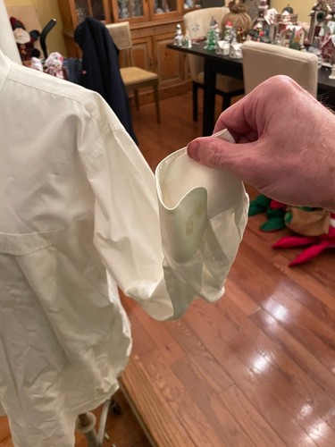 Pronto Uomo Button Up Shirt Mens Lg. White 16.5 32-33 80s 2-Ply. Broadcloth - Picture 4 of 7