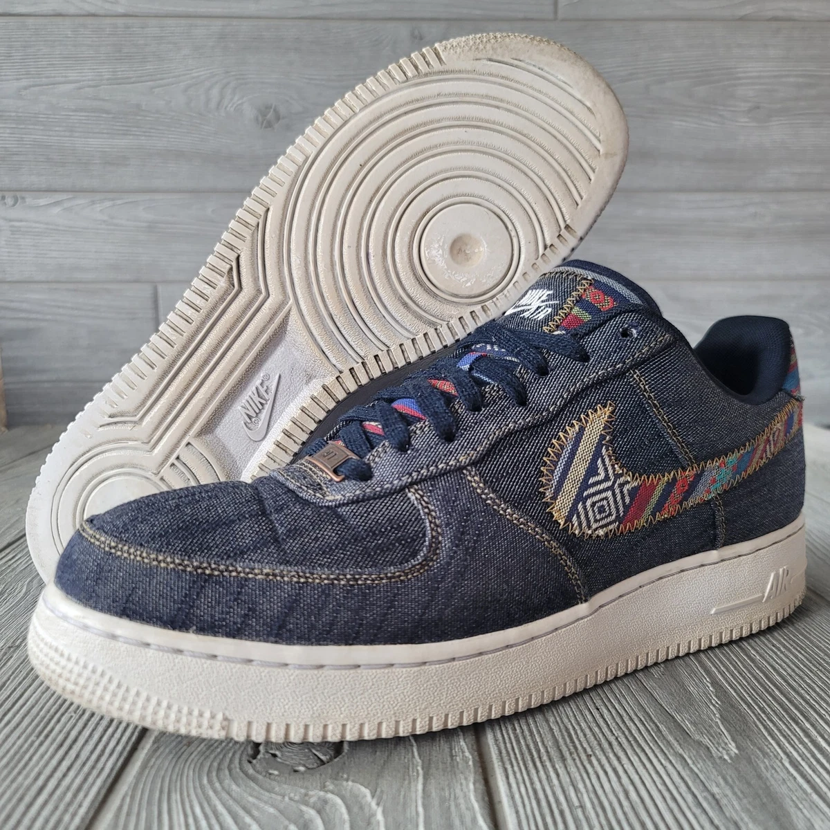 Nike Air Force 1 Low '07 LV8 Dark Obsidian Denim Jeans Blue Red 2017 Size 11