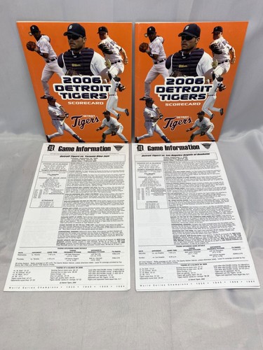 2006 Detroit Tigers Scorecards & Game Notes—Blue Jays & Angels—LOT of 2