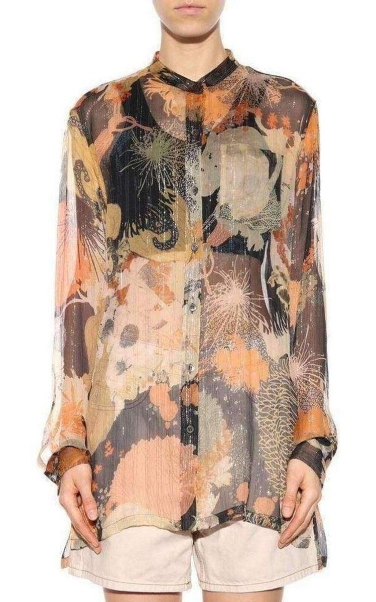 DRIES VAN NOTEN - DRIES VAN NOTEN シルク フラワーゴブラン織り風 ボレロ ブラウス org.jpg