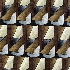 J. Garcia Men's Tie Brown Geometric Curves & Lines Col 14 100% Silk Made in USA