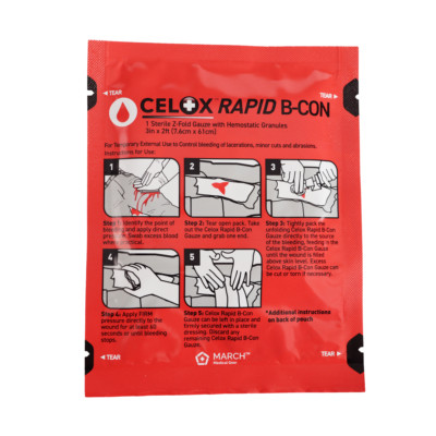 Celox Rapid B-CON Hemostatic Gauze - 2 L x 3 W