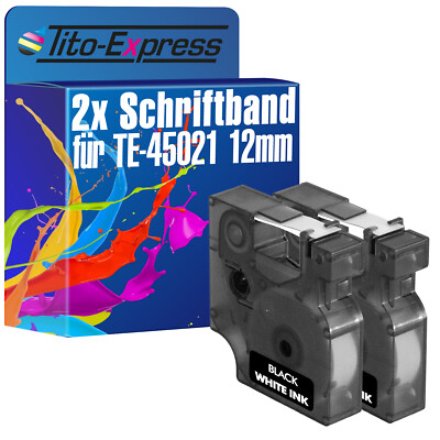 2x Schriftband für Dymo 45021 LabelManager 100 120P 150 160 200 450 500TS 350