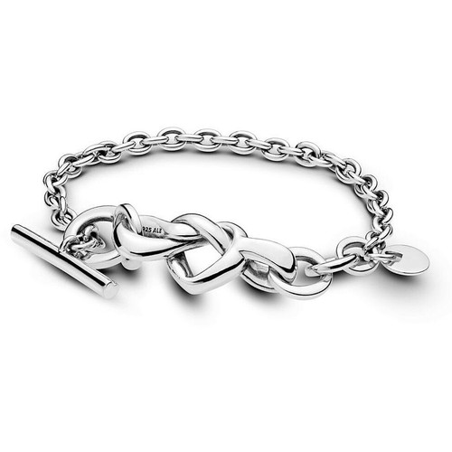 Bracciale Donna In Argento 925 Con Cuori Ritagliati Gonfi - Lunghezza 7 Pollici, Larghezza 3/4 Pollice