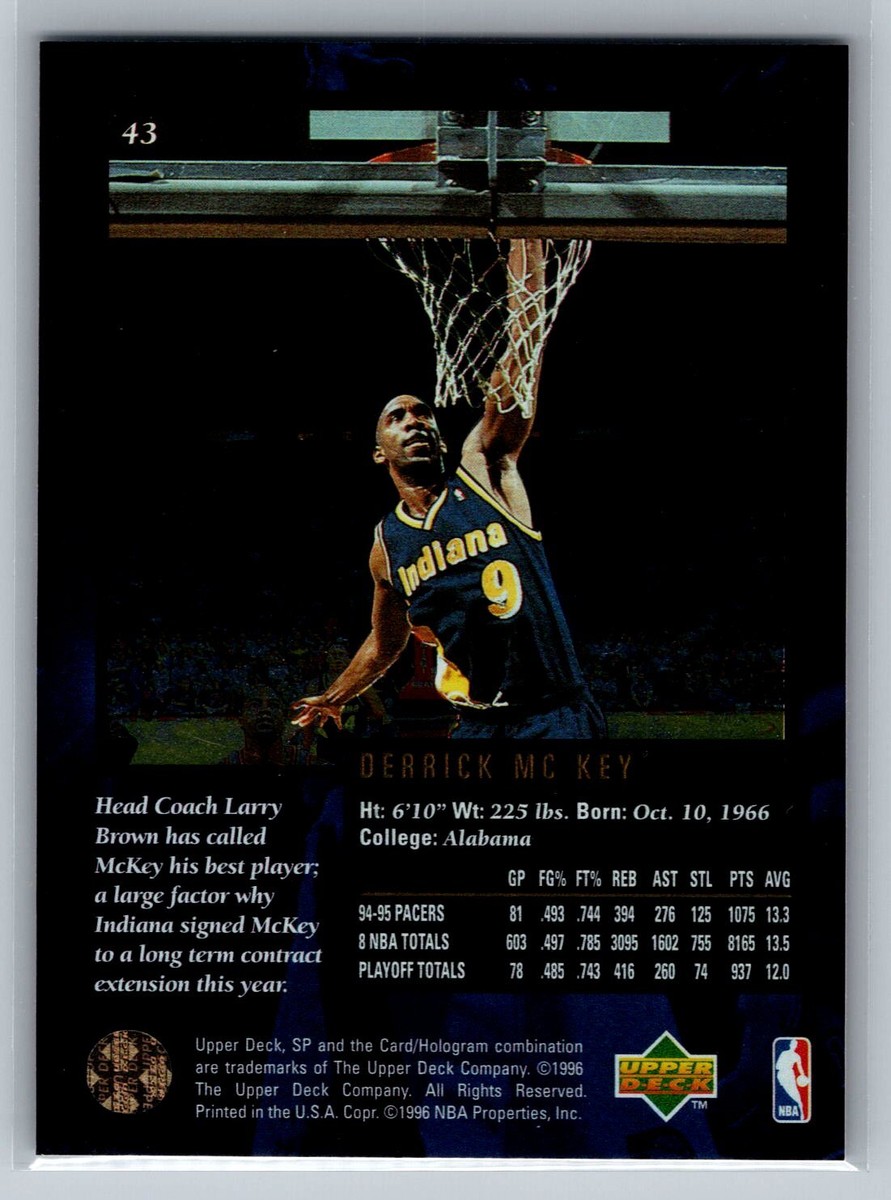 Derrick McKey 1995-96 SP Championship BASKETBALL #43 Indiana