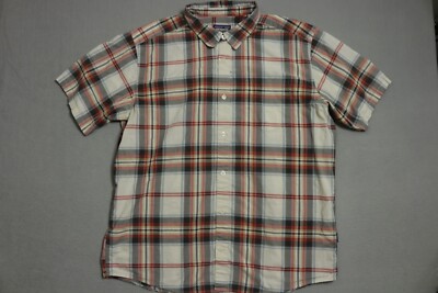 Patagonia Button Up Shirt  Mens Large Organic Cotton Polyester One Pockets